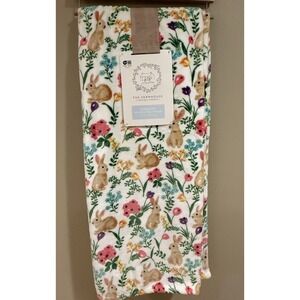 The Farmhouse by Rachel Ashwell EASTER Rabbit Bunny Ditsy Floral Throw New